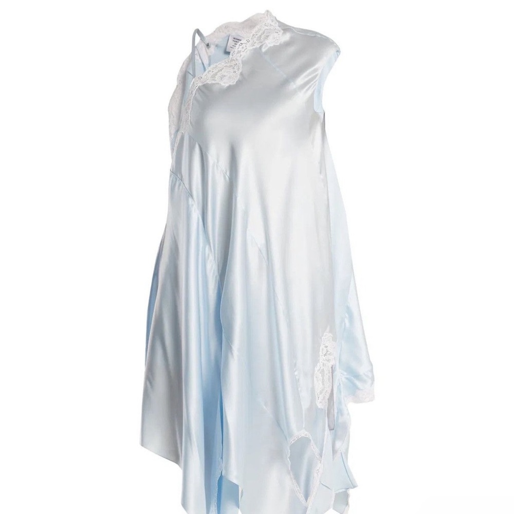 Vetements Silk Asymmetrical One Shoulder Slip Nightgown Dress FW18